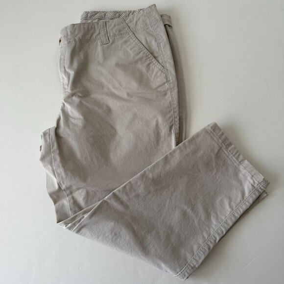 Crown & Ivy Womens Beige Chino Pants Size 14 Casual Stretch Cotton Blend - Picture 1 of 5